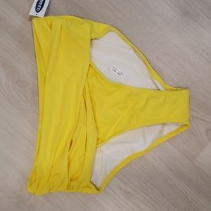 😎 NWT Old Navy bright yellow high-leg swim bottom Sz M
